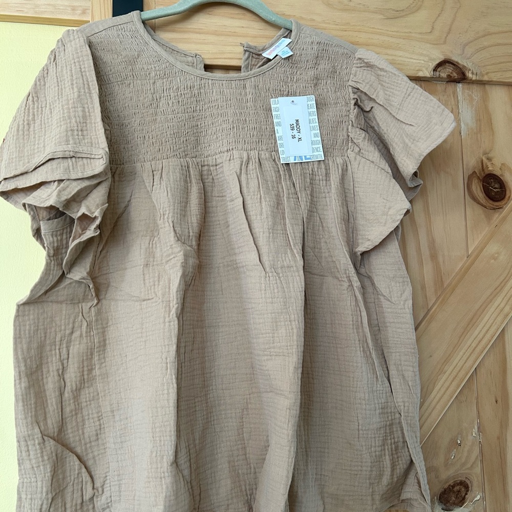 LuLaRoe Women's Tan Textured Blouse